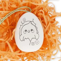 Legami Dekorationsset für Ostereier - Hoppy Easter - Keramikei zum Hängen, Farben, Pinsel - kreative Dekoration Ostern, Osterhase, Osterdeko