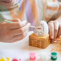 Legami Dekorationsset für Ostereier - Hoppy Easter - Keramikei zum Hängen, Farben, Pinsel - kreative Dekoration Ostern, Osterhase, Osterdeko