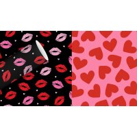 Geschenkpapier Set Liebe - Herz & Kussmund (2 Rollen)...
