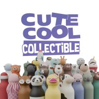 asobu Bestie Isolierte Edelstahl-Trinkflasche KATZE - Thermosflasche mit weichem abnehmbarem Tierkopf und flexiblem wiederverwendbarem Strohhalm für Kinder und Jugendliche, Isolierflasche