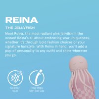 asobu Bestie Isolierte Edelstahl-Trinkflasche QUALLE Jelly Fish - Thermosflasche mit weichem abnehmbarem Tierkopf und flexiblem wiederverwendbarem Strohhalm für Kinder und Jugendliche, Isolierflasche