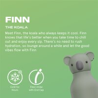 asobu Bestie Isolierte Edelstahl-Trinkflasche KOALA BÄR - Thermosflasche mit weichem abnehmbarem Tierkopf und flexiblem wiederverwendbarem Strohhalm für Kinder und Jugendliche, Isolierflasche