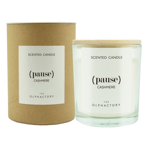 Duftkerze ( Pause ) Cashmere im Glas 200 g  - Olphactory Duftkerzen, Kerze mit Duft, Wellness, Muttertag