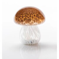Dekoleuchte Pilz HUBY Glas Gold-Weiß H:15,5 cm mit...
