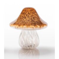 Dekoleuchte Pilz HUBY Glas Gold-Weiß H:18 cm mit 10...