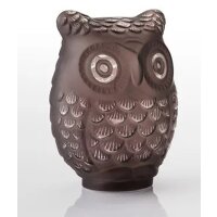 Dekoleuchte Eule NOCUTA Glas Grau H:20 cm mit 15 LEDs -...