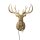 Wandleuchte Hirsch 57.5 x 41.5 x 73.5 cm cm antik gold Shabby Chic Look - Wandlampe, Leuchte, Tierlampe, Moderner Deko Stil, Tierleuchte