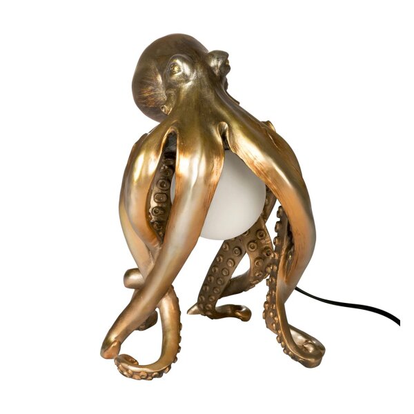 Tischleuchte Lampe Octopus 54 x 23.5 x 33 cm antik gold Shabby Chic Look - Leuchte, Tischlampe Oktopus, Moderner Deko Stil, Tierleuchte
