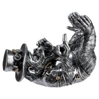 Flaschenhalter Affe "Steampunk Monkey" silber...
