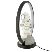 Tischleuchte Astronaut Karate Kämpfer im LED Ring H:33,5 cm - Tischlampe Weltall, Lampe, Moderner Deko Stil , Geschenkidee