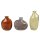Moderne Glasvase Vase Lou (3er Set) H:10-15 cm - braun, grün, grau - Deko Vase, Designer Vase, ausgefallene Blumenvase, Tischdekoration, Geburtstage, Hochzeiten