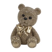 Dekofigur Teddy Bär 10x8x13 cm aus glitzergold...
