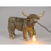 Dekoleuchte Lampe Hochlandrind Yak 49x38 cm antik gold -...