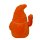 Winkefigur Zwerg mit Blumenmütze Orange beflockt H:18,5 cm - Winkezwerg, Zwerge mit Winke-Funktion, Frühlingsdeko, Frühling