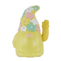 Winkefigur Zwerg mit Blumenmütze Pastellfarben...