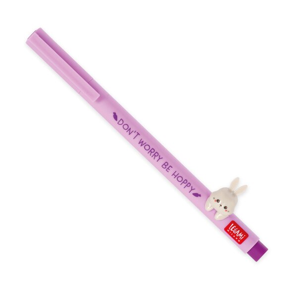 Legami Gelstift Lovely Friends HASE- Gel Pen mit abnehmbarer Tier Deko, Stift , Schreibstift, Gelschreiber Bunny