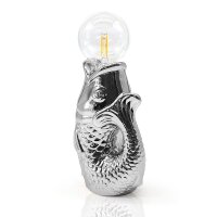 Lucia LED Tischleuchte Fisch, silber H:17 cm mit...