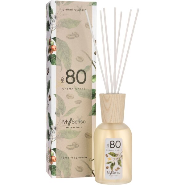 Raumduft Diffuser My Senso N°80 Crema Caffe 240 ml  - I Grandi Classici - Lufterfrischer, Duftstäbchen, Raum Duft, Verdunster