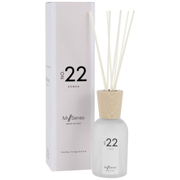 Raumduft Diffuser My Senso N°22 Acqua 240 ml  - Premium Diffusor - Lufterfrischer, Duftstäbchen, Raum Duft, Verdunster