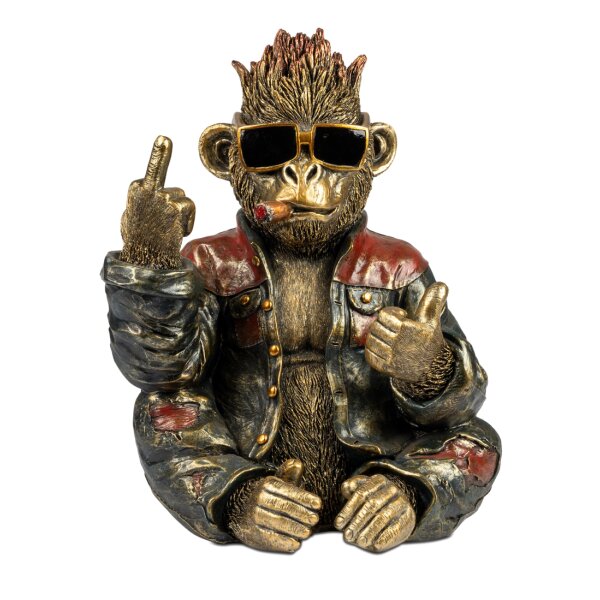 Dekofigur Cooler Affe mit Zigarre und Sonnenbrille H:33 cm - ausgefallene Deko für Individualisten, Rocker, Zigarren Fans, lustige Dekoration