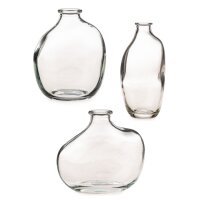 Moderne Glasvase Vase Kyoto klar (3er Set) H:10-15 cm -...