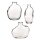 Moderne Glasvase Vase Kyoto klar (3er Set) H:10-15 cm - Deko Vase, Designer Vase, ausgefallene Blumenvase, Tischdekoration, Geburtstage, Hochzeiten