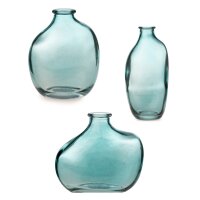 Moderne Glasvase Vase Kyoto türkis (3er Set) H:10-15...