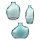 Moderne Glasvase Vase Kyoto türkis (3er Set) H:10-15 cm - Deko Vase, Designer Vase, ausgefallene Blumenvase, Tischdekoration, Geburtstage, Hochzeiten