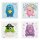 Magisches Handtuch Mutmacher (4er Set) 30x30 cm - Zauberhandtuch Herzenswärmer, Liebesbeweis, Kinder Handtuch, Kindergeschenk