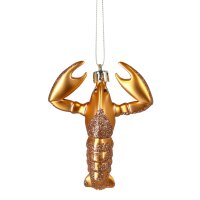 Baumschmuck Hummer goldgelb aus Kunststoff - Baumdeko...