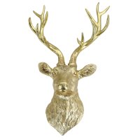 Wanddeko Hirsch Kopf gold H:63 cm aus Polyresin -...