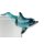 Delphin mit Magnet - wirkt wie aus Glas schwimmend - 4 x 11 cm - Deko für Wasserglas, Tischdeko, Schwimmschale, Gartendeko, Schwimmtiere