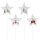 Blumenstecker Stern Willkommen (4er Set) weiss aus Metall - Winterdeko mit Hirsch und Weihnachtsmotiven, Weihnachtsdeko, Pflanzstecker, Blumen Deko Advent, Weihnachten
