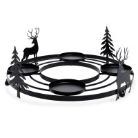Adventskranz Kerzenhalter Ring mit Hirsch und Tannen D:36...
