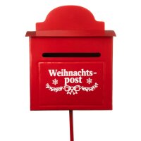 Gartenstecker Briefkasten Weihnachtspost Santa H:117 cm,...