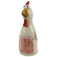 Zaunhocker Huhn mit Schürze H:21 cm aus Keramik -...