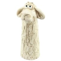 Zaunhocker Schaf weiss H:20 cm aus Keramik - Zaun Deko...