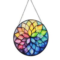 Fensterdeko Buntglas Sonnenfänger bunte Blume D:20...