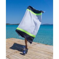 Hammam Strandtuch NEON grau-schwarz 180x100 cm - schnell...