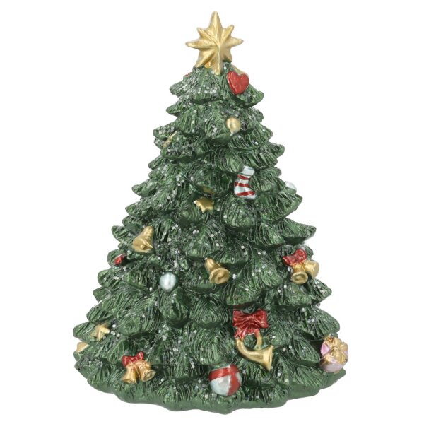 Mechanische Spieluhr Weihnachtsbaum mit Musik H:15 cm - Weihnachtsdeko mit Uhrwerk, Spieldose Tannenbaum, Tischdeko, Winterdeko, Deko Weihnachten, Advent Dekoration