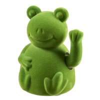 Winkefigur Frosch Grün beflockt H:16,5 cm **B-WARE**...