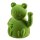 Winkefigur Frosch Grün beflockt H:16,5 cm **B-WARE** - Froschfigur mit Winke-Funktion, Winkefrosch, Frühling, Frühlingsdeko