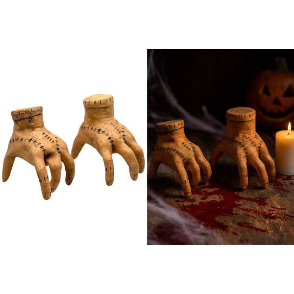 Laufende Hand Halloween 17x15 cm mit Sound- und Bewegungseffekt - Fake-Hand, Horror Gadget, Kriechende Hände Deko Halloween-Party, Geisterhaus, Herbstdeko, Hexendeko