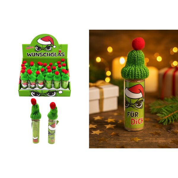 Wunschglas Festtagsmuffel mit Korken (2er Set) für Geldgeschenk, Wunscherfüller - Weihnachtsgeld, Geldgeschenke zu Weihnachten, Nikolausgeschenk, Geldschein, Spardose
