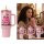 XXL Thermobecher X-Miss pink "Ohne Kaffee keine Plätzchen" mit Griff und Strohhalm 1200 ml - Isolierbecher, Trinkbecher Weihnachten, Trinkflasche, Kaffeebecher, Kaffeetasse