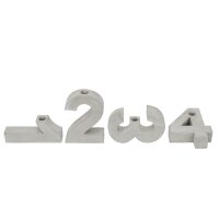 Kerzenhalter Advent Zahlen 1-4 grau 18 cm aus Zement  -...