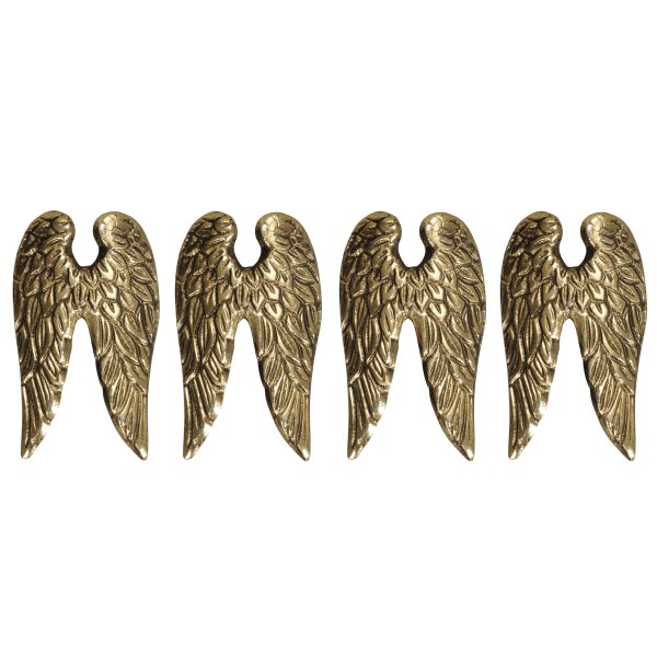 Kerzenstecker Engelsflügel für Adventskerzen (4er Set) 4,5x7 cm gold-antik - Kerzenpin Engel, Advent, Adventskranz basteln, Adventsdeko, Weihnachten