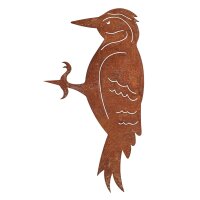 Rostfigur Vogel Specht zum Stecken 24x14 cm - Dekofigur...