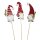 Blumenstecker Wichtel mit Tanne und Geschenk (3er Set) - Weihnachtsdeko, Pflanzstecker, Blumen Deko Advent, Weihnachten