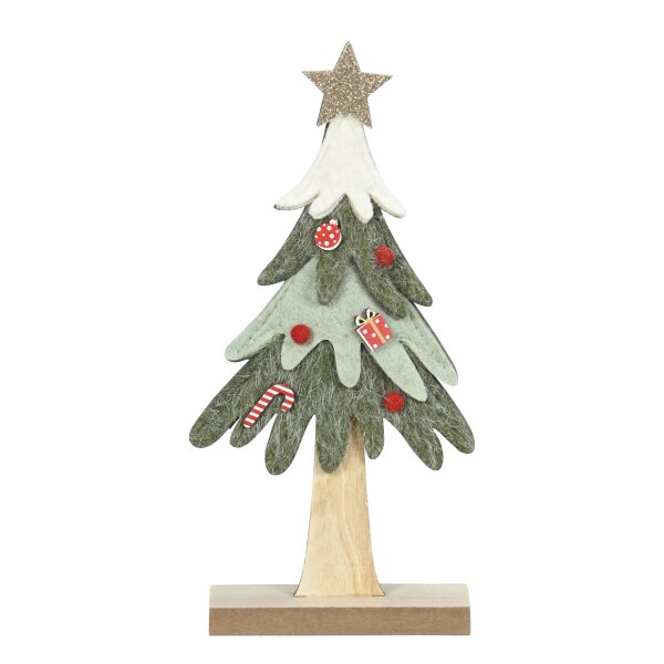 Tannenbaum Weihnachtsbaum mit Stern zum Stellen H:25 cm grün-weiss - Weihnachtsdeko, Deko Tanne, Weihnachten Dekoration, Adventsdeko, Winterdeko
